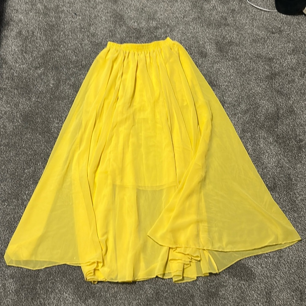 Layered Maxi yellow long skirt